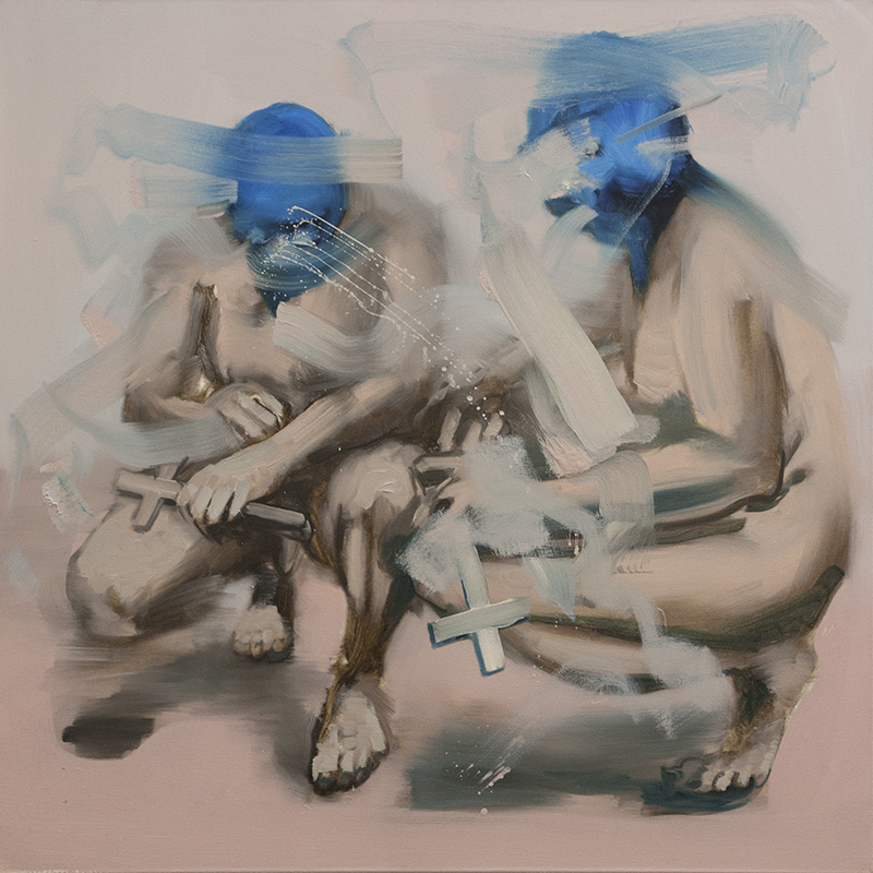 One side-other side III, oil on canvas, 77x77cm, 2014 (ss)